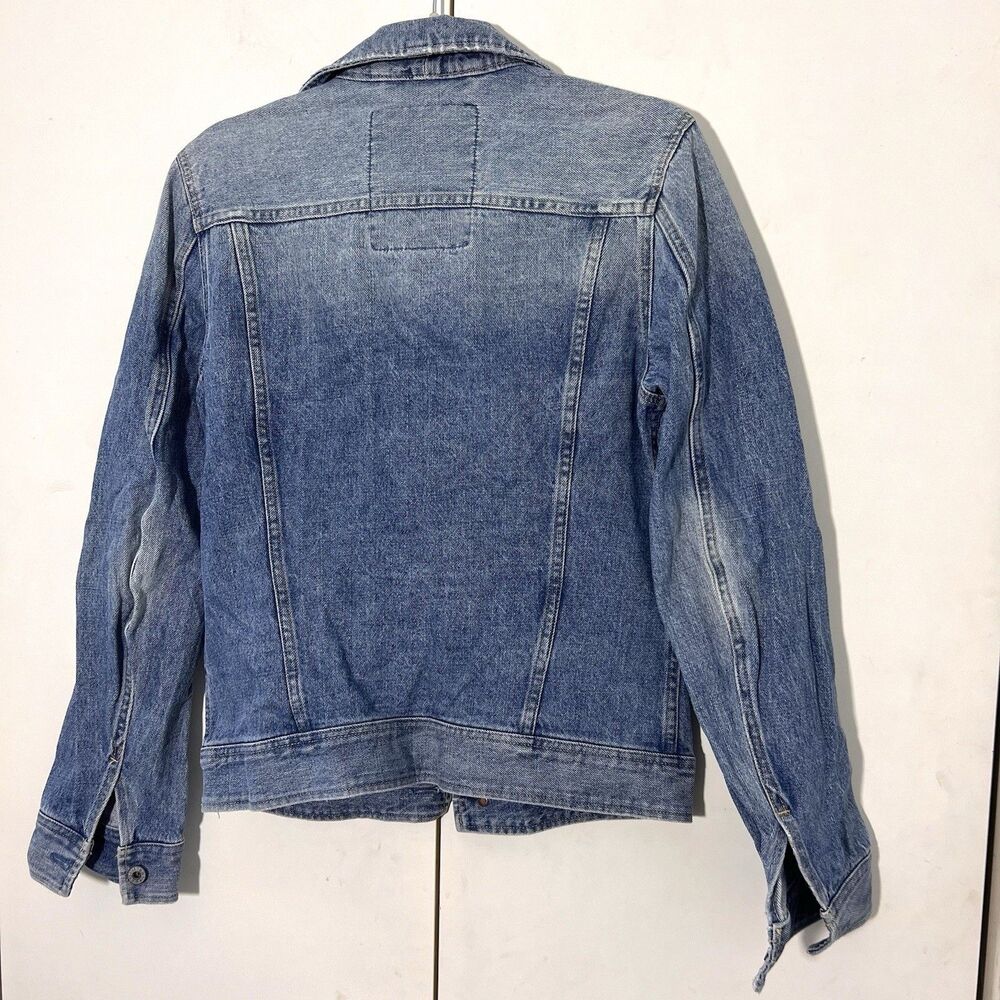 G Star Denim Jacket Mens XS Blue Distressed Deconstructed 3D Slim Fit - Picture 3 of 8